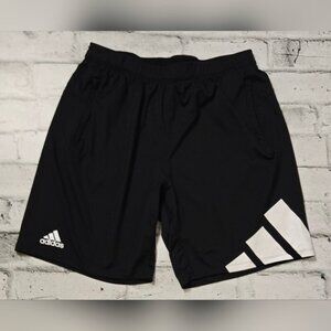 Adidas Men’s Training Shorts XL Black White 3 Stripe Gym Athletic